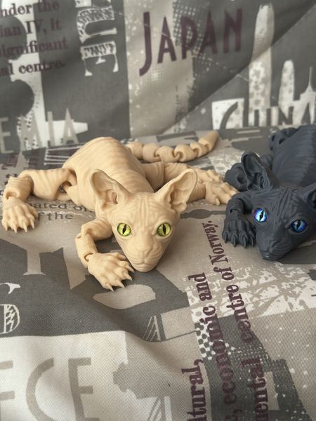 3D фігурка кіт сфінкс | Шарнірна рухома іграшка 508 фото