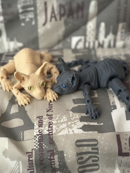 3D фігурка кіт сфінкс | Шарнірна рухома іграшка 508 фото